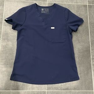 Small Figs navy blue one pocket scrub top